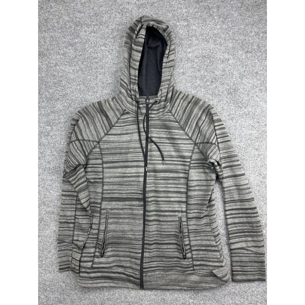 Kuhl Piper Hoodie‎ Jacket Womens Large Gray Full Zip Thumbhole Pockets Casual